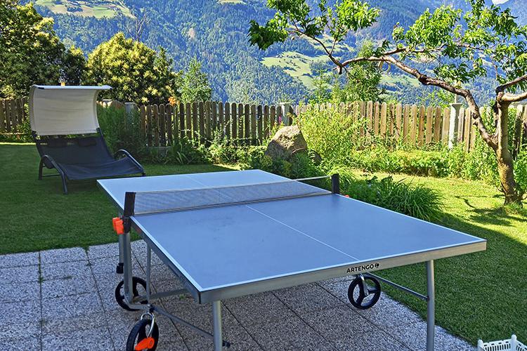 Tischtennis im Garten